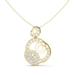 Luminary Round Brilliant Abstract Geometric Pavé Pendant