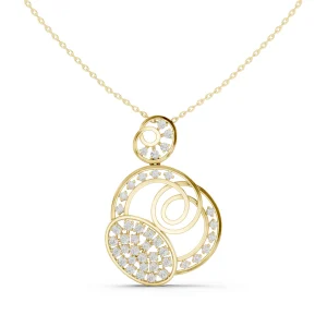 Luminary Round Brilliant Abstract Geometric Pavé Pendant