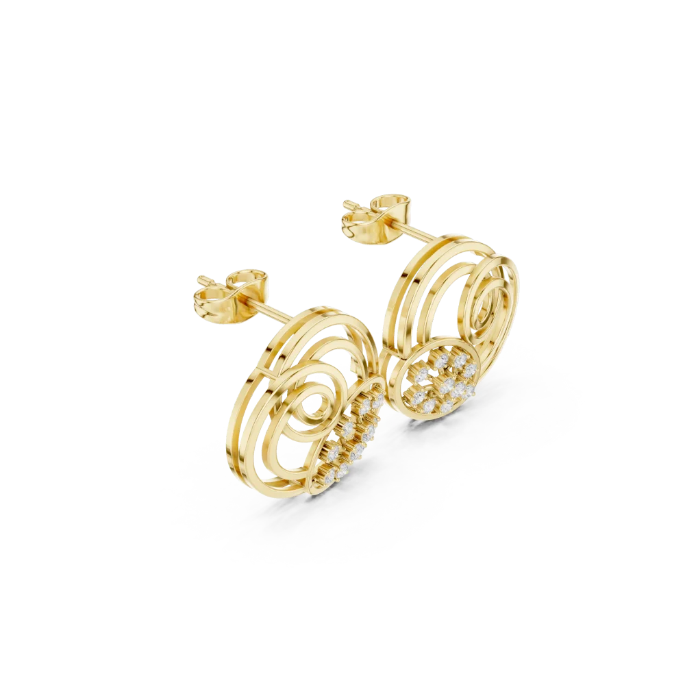 Discover the elegance of our Fluid Helix pavé stud earrings. Featuring brilliant DIAMEUR diamonds in a modern spiral design. Shop this luxury today.
