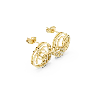 Fluid Helix Round Brilliant Pavé-Set Architectural Studs