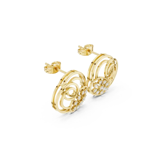 Fluid Helix Round Brilliant Pavé-Set Architectural Studs