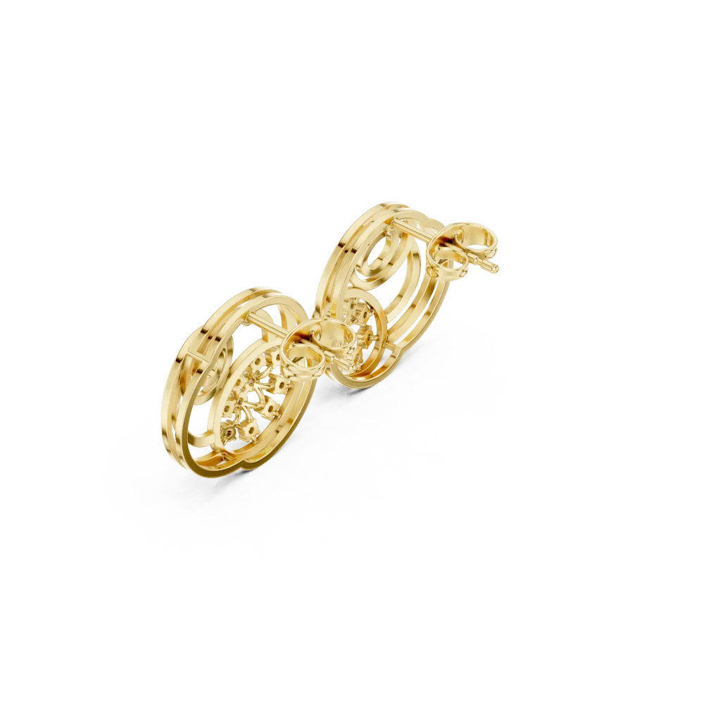 Fluid Helix Round Brilliant Pavé-Set Architectural Studs - Image 3