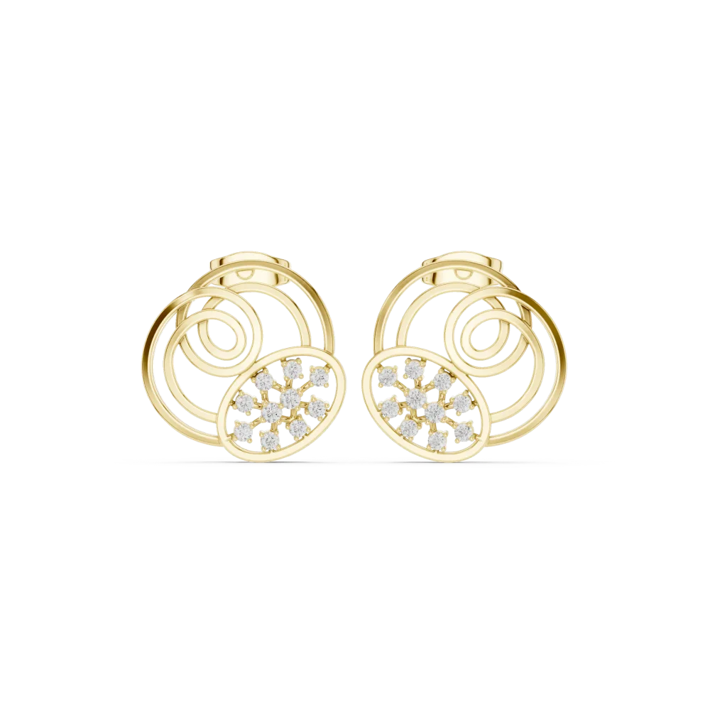 Fluid Helix Round Brilliant Pavé-Set Architectural Studs - Image 2