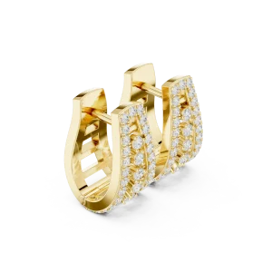 Luminary Round Pavé-Set Architectural Hoop Earrings