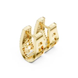 Luminary Round Pavé-Set Architectural Hoop Earrings - Image 3