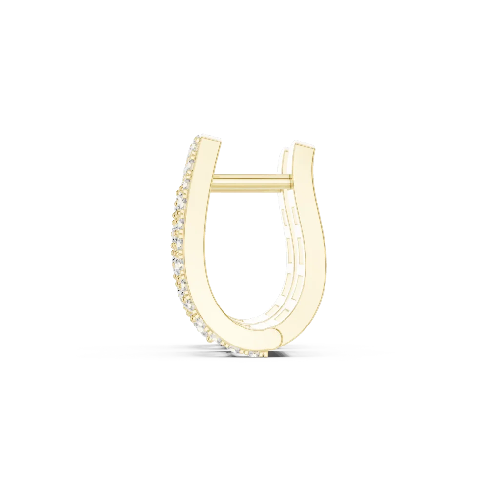 Luminary Round Pavé-Set Architectural Hoop Earrings - Image 4