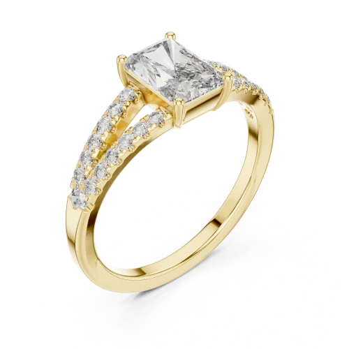 Radiant Symmetry Split-Shank Radiant Cut Solitaire Ring