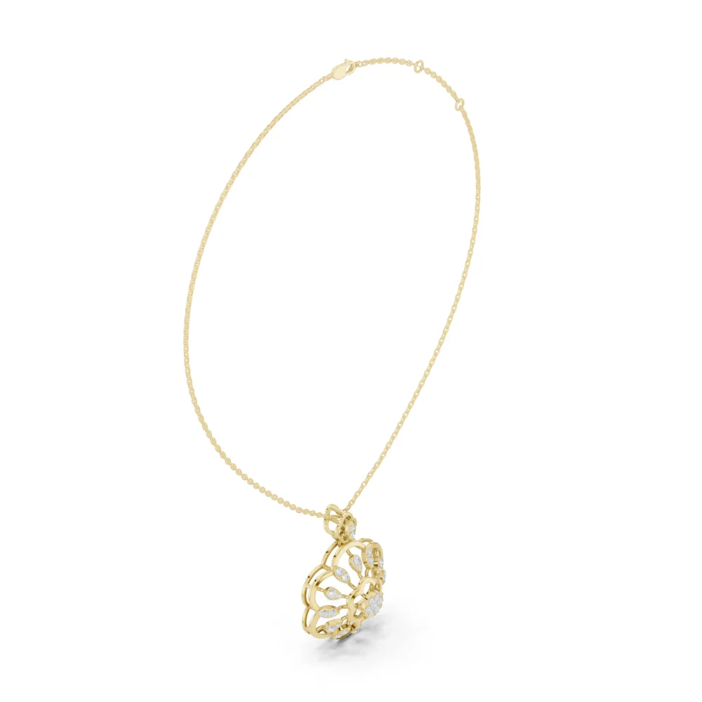 Luminary Round Brilliant Floral Silhouette Pendant - Image 2