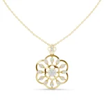 Luminary Round Brilliant Floral Silhouette Pendant
