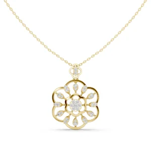 Luminary Round Brilliant Floral Silhouette Pendant