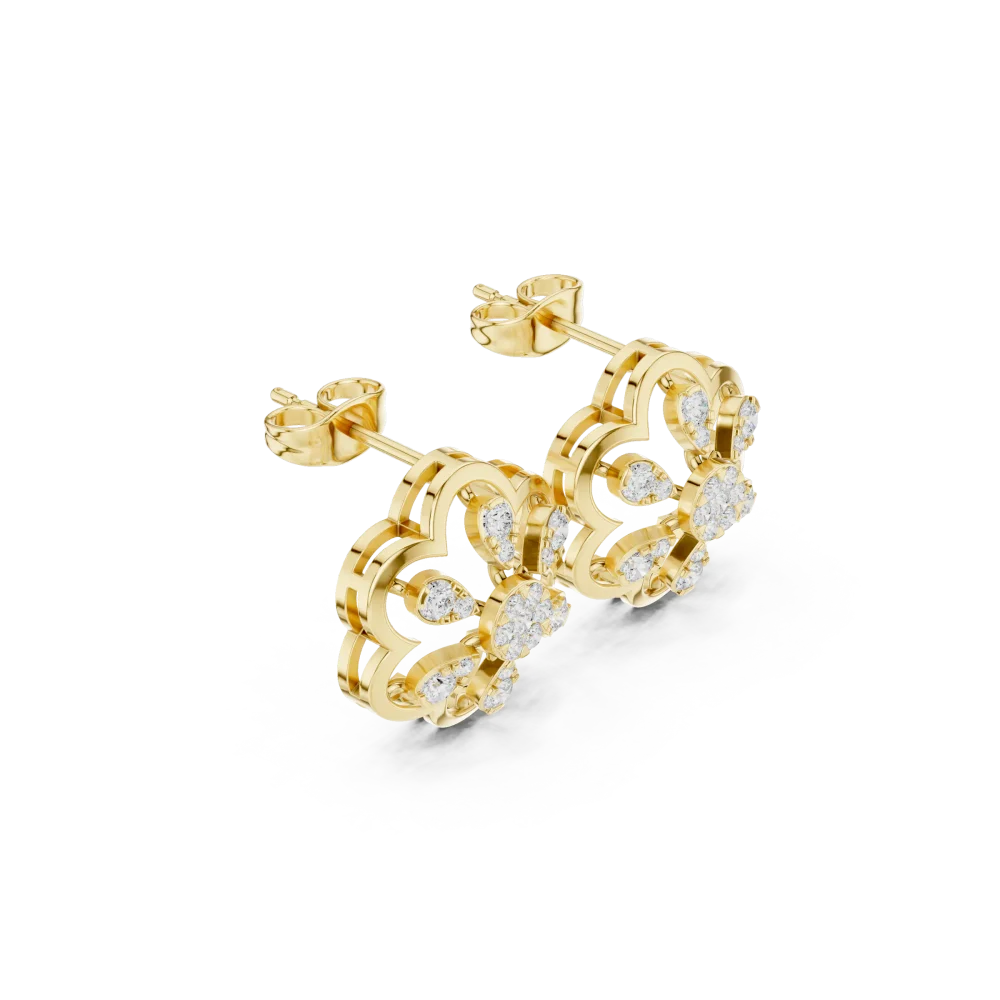 Discover the radiant beauty of these floral-inspired lab-grown diamond stud earrings. Expertly handcrafted for timeless elegance. Shop now.