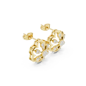 Ethereal Petal Silhouette Round Brilliant Lab Grown Diamond Studs