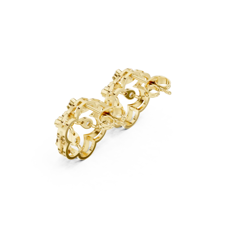 Ethereal Petal Silhouette Round Brilliant Lab Grown Diamond Studs - Image 3