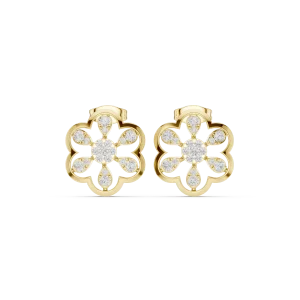 Ethereal Petal Silhouette Round Brilliant Lab Grown Diamond Studs - Image 2