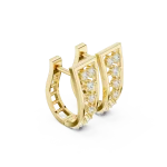 Geometric Symmetry Round Brilliant Pavé-Set Hoop Earrings