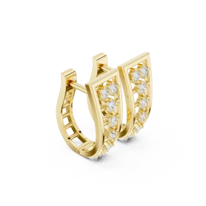 Geometric Symmetry Round Brilliant Pavé-Set Hoop Earrings