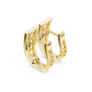 Geometric Symmetry Round Brilliant Pavé-Set Hoop Earrings - Image 3