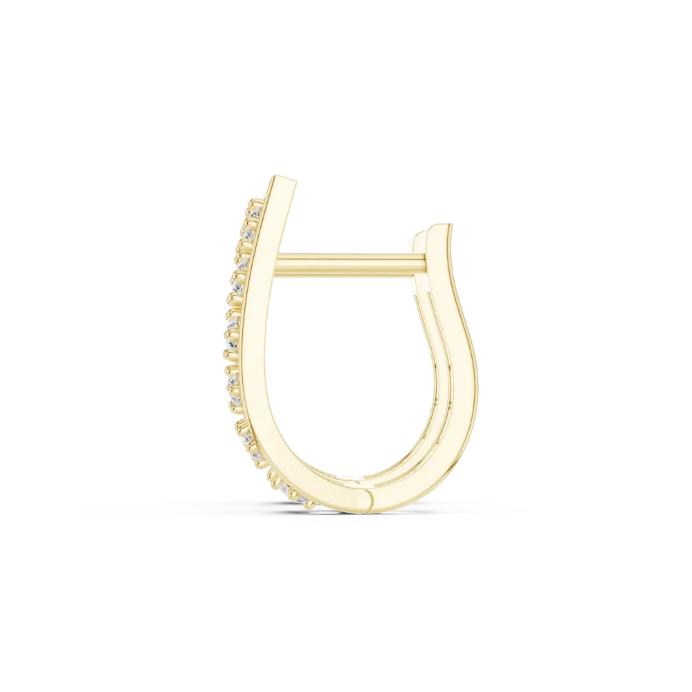 Geometric Symmetry Round Brilliant Pavé-Set Hoop Earrings - Image 4
