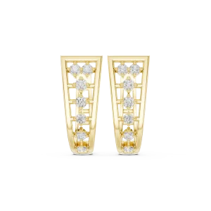 Geometric Symmetry Round Brilliant Pavé-Set Hoop Earrings - Image 2