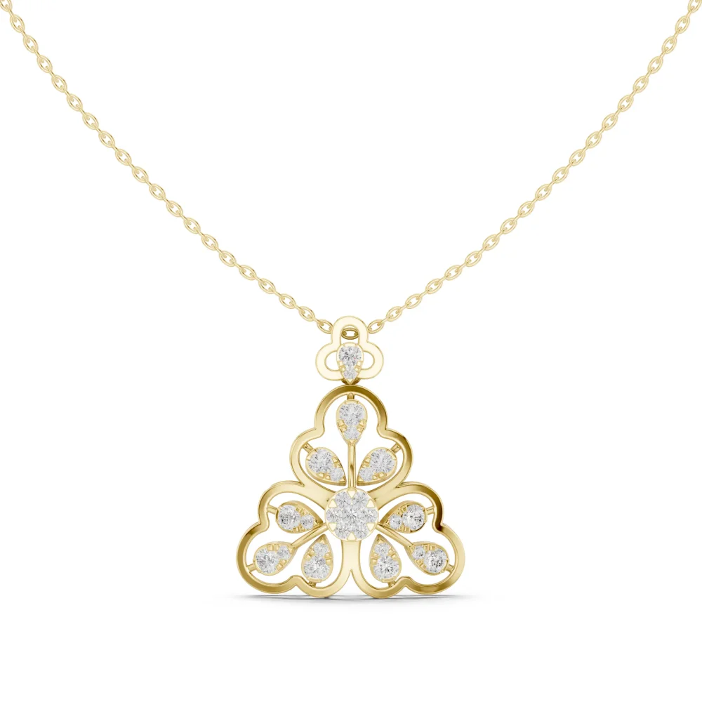 Discover the Luminary Round Brilliant Pendant, featuring sustainable DIAMEUR lab-grown diamonds in an architectural frame. Shop this modern luxury today.
