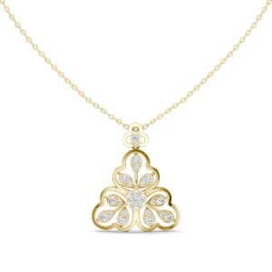 Luminary Round Brilliant Pavé-Set Architectural Pendant