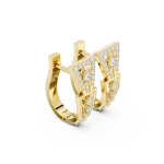 Symmetry Geometric Pavé-Set Round Cut Diamond Hoop Earrings
