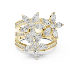 Luminary Marquise and Round Pavé-Set Cocktail Ring - Image 2