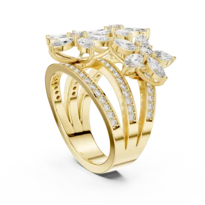 Luminary Marquise and Round Pavé-Set Cocktail Ring - Image 3