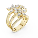 Luminary Marquise and Round Pavé-Set Cocktail Ring