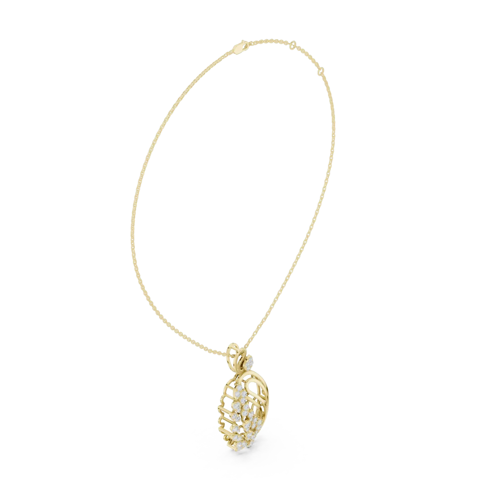 Luminary Round Brilliant Pavé-Set Architectural Pendant - Image 2