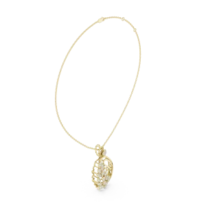 Luminary Round Brilliant Pavé-Set Architectural Pendant - Image 2