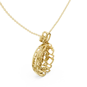 Luminary Round Brilliant Pavé-Set Architectural Pendant