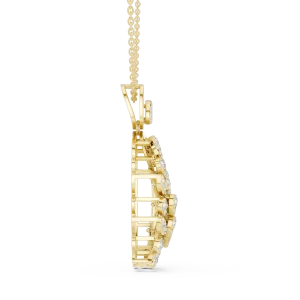 Luminary Round Brilliant Pavé-Set Architectural Pendant - Image 3