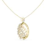 Luminary Round Brilliant Pavé-Set Architectural Pendant