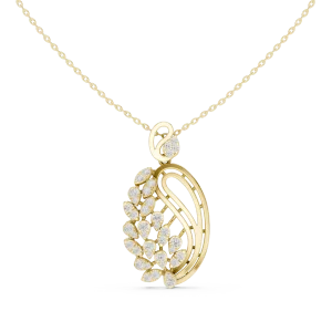 Luminary Round Brilliant Pavé-Set Architectural Pendant