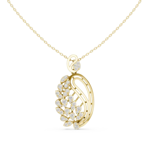 Luminary Round Brilliant Pavé-Set Architectural Pendant