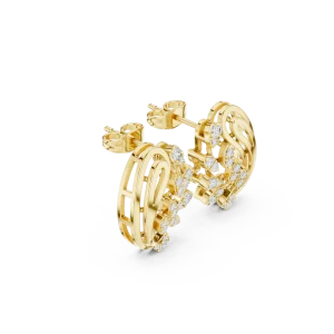 Ethereal Luminary Round Brilliant Pavé-Set Stud Earrings