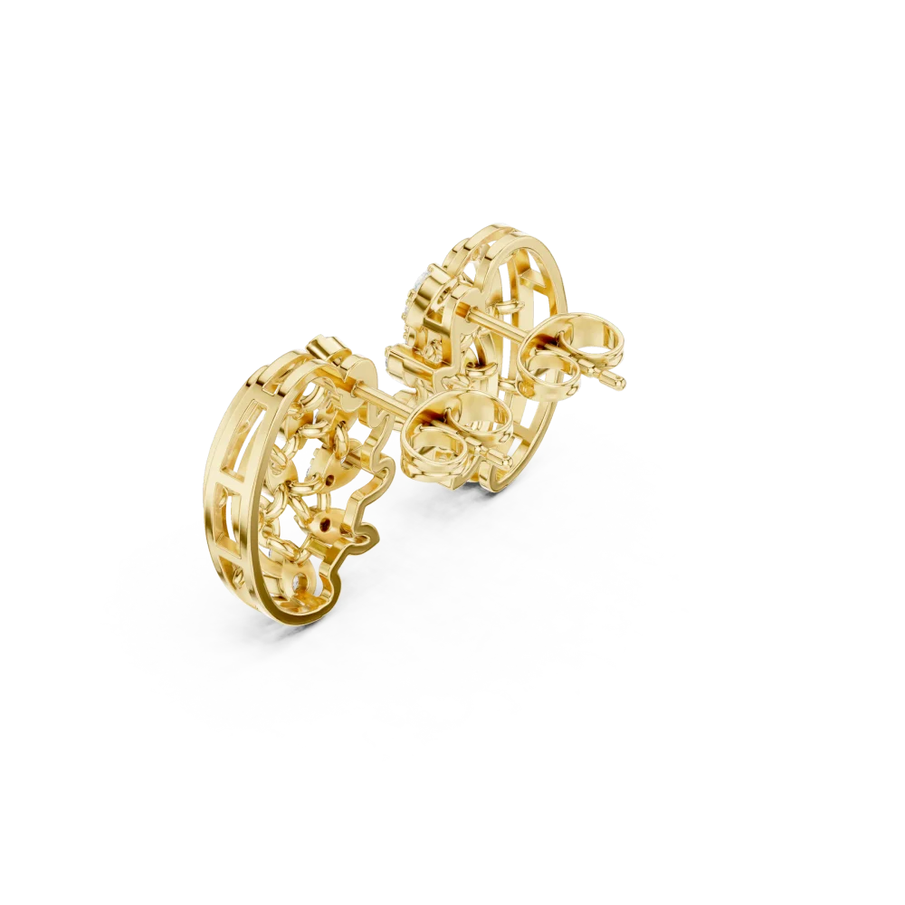 Ethereal Luminary Round Brilliant Pavé-Set Stud Earrings - Image 3