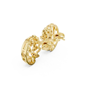 Ethereal Luminary Round Brilliant Pavé-Set Stud Earrings - Image 3