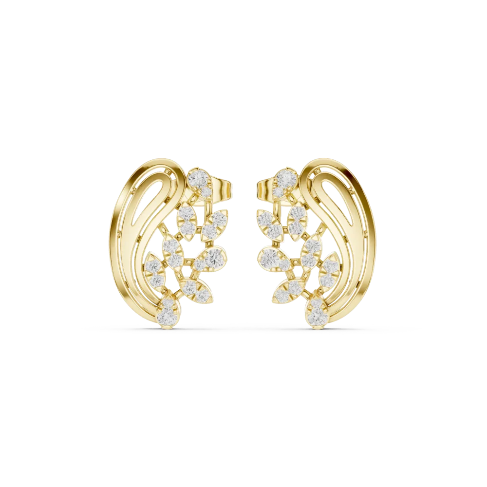 Ethereal Luminary Round Brilliant Pavé-Set Stud Earrings - Image 2