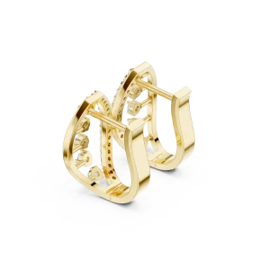 Architectural Symmetry Round Brilliant Pavé-Set Stud Earrings - Image 3