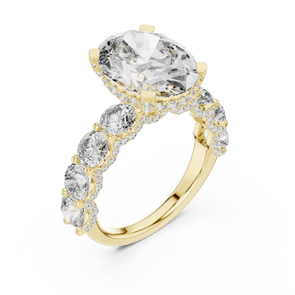Experience the brilliance of our Ethereal Oval Solitaire Ring. Featuring exquisite DIAMEUR lab-grown diamonds in a modern, timeless design. Shop today!