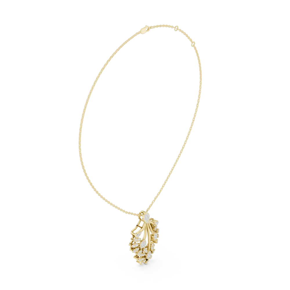 Luminary Round Brilliant Pavé-Set Architectural Pendant - Image 2