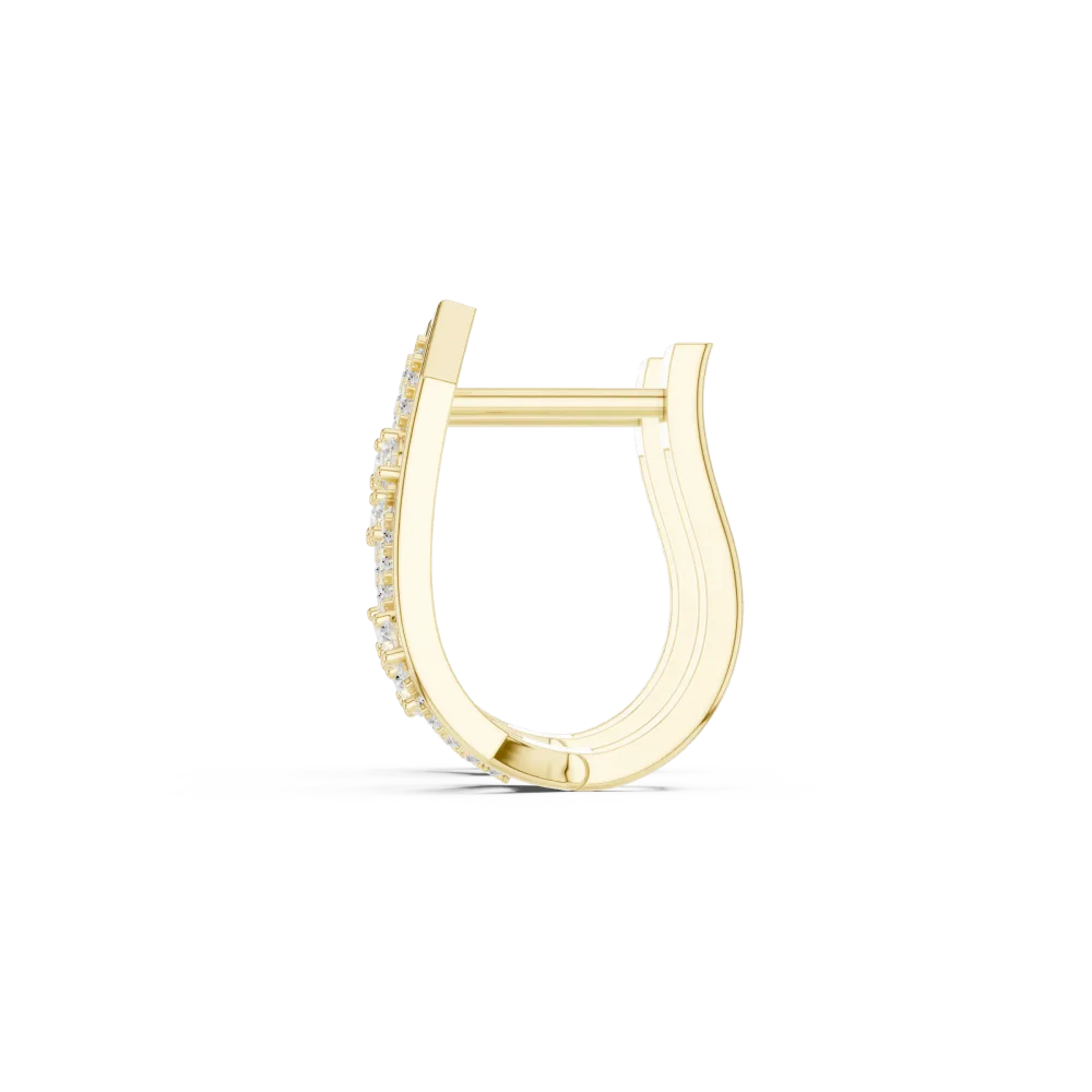 Architectural Geometric Pavé-Set Round Brilliant Hoop Earrings - Image 4