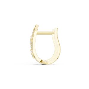 Architectural Geometric Pavé-Set Round Brilliant Hoop Earrings - Image 4
