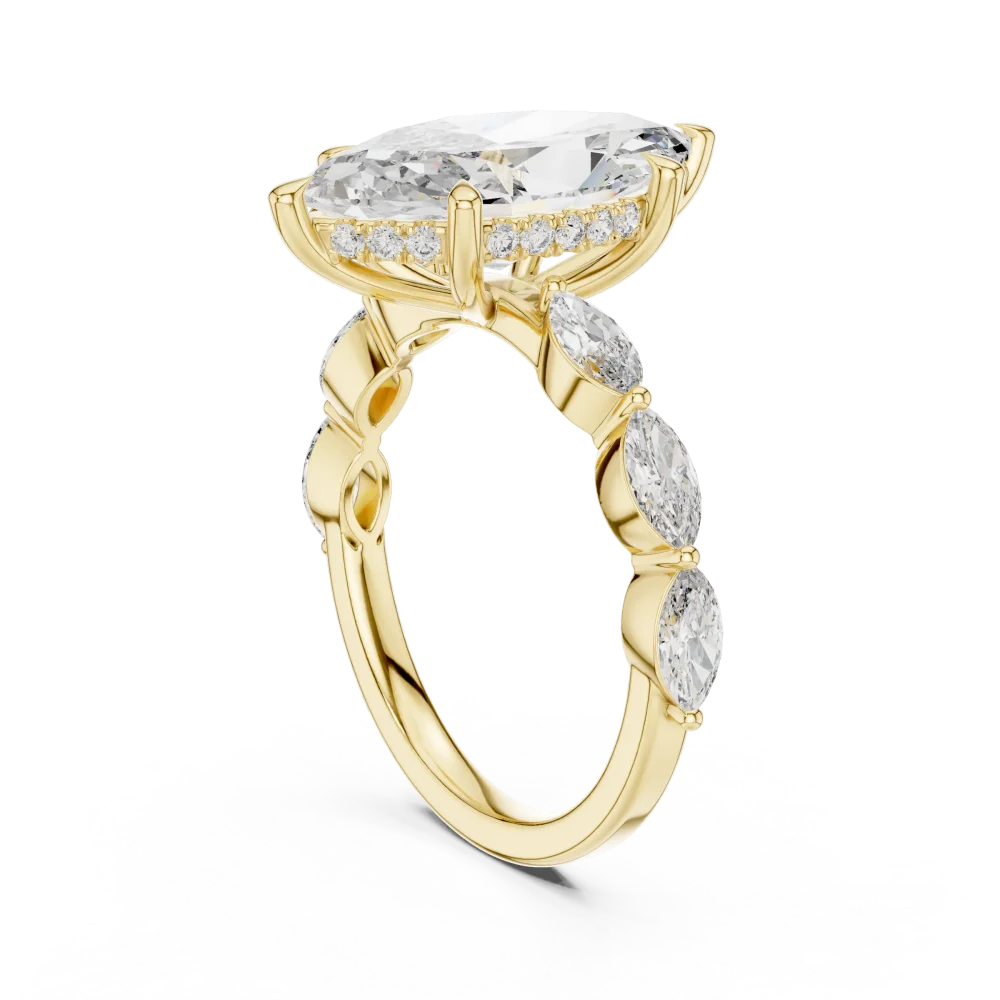 Ethereal Marquise Silhouette Solitaire Engagement Ring - Image 3
