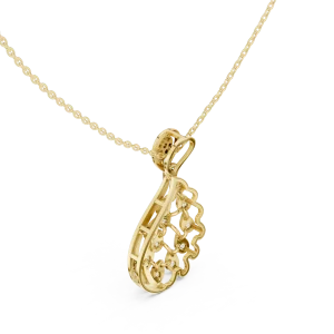 Ethereal Fluidity Round Brilliant Pavé-Set Modern Pendant - Image 3