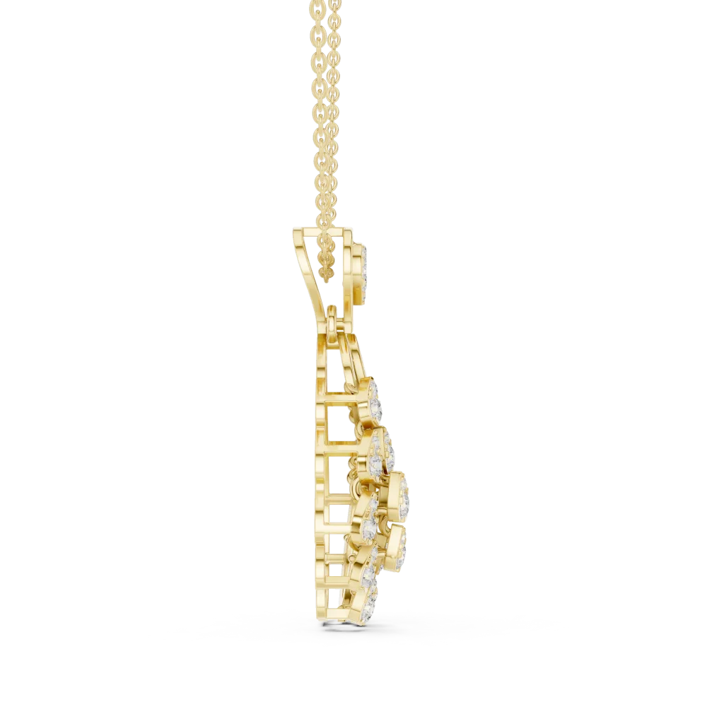 Ethereal Fluidity Round Brilliant Pavé-Set Modern Pendant - Image 4