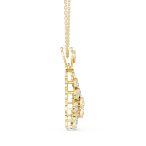 Ethereal Fluidity Round Brilliant Pavé-Set Modern Pendant - Image 4