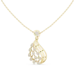 Ethereal Fluidity Round Brilliant Pavé-Set Modern Pendant